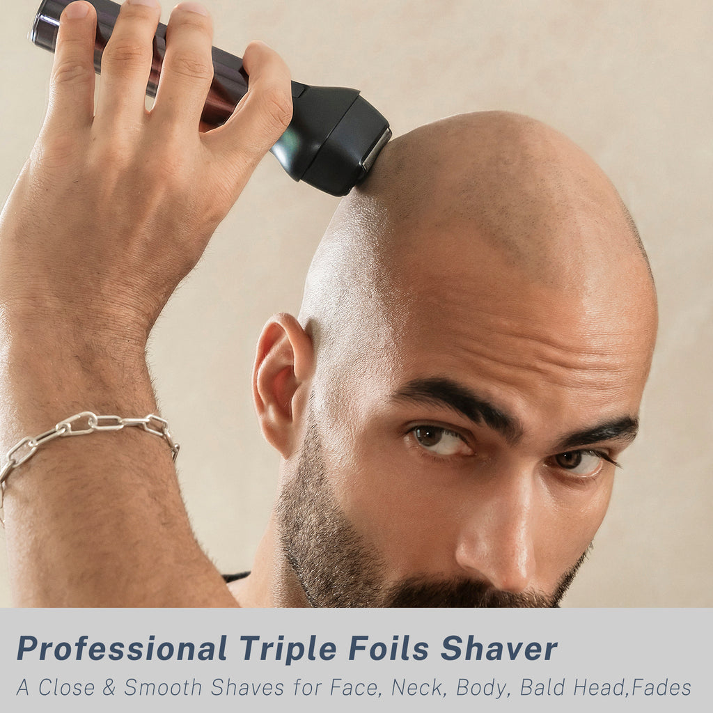 Beard Trimmer for Men with Foil Shavers, 5-in-1 Professional Hair Clippers Set with Adjustable Dial 20 Settings, Waterproof, USB-C Rechargeable Dock