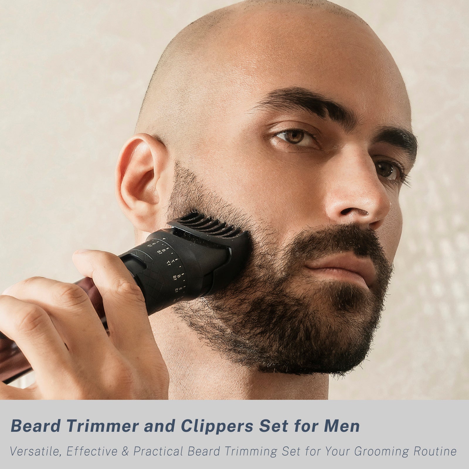 Beard Trimmer for Men with Foil Shavers, 5-in-1 Professional Hair Clippers Set with Adjustable Dial 20 Settings, Waterproof, USB-C Rechargeable Dock